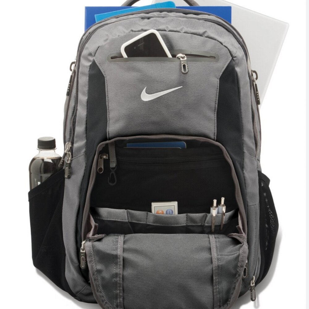 NIKE DISCONTINUED Y2K Elite Unisex Backpack TG0242 Black Gray w ESPN Logo Used